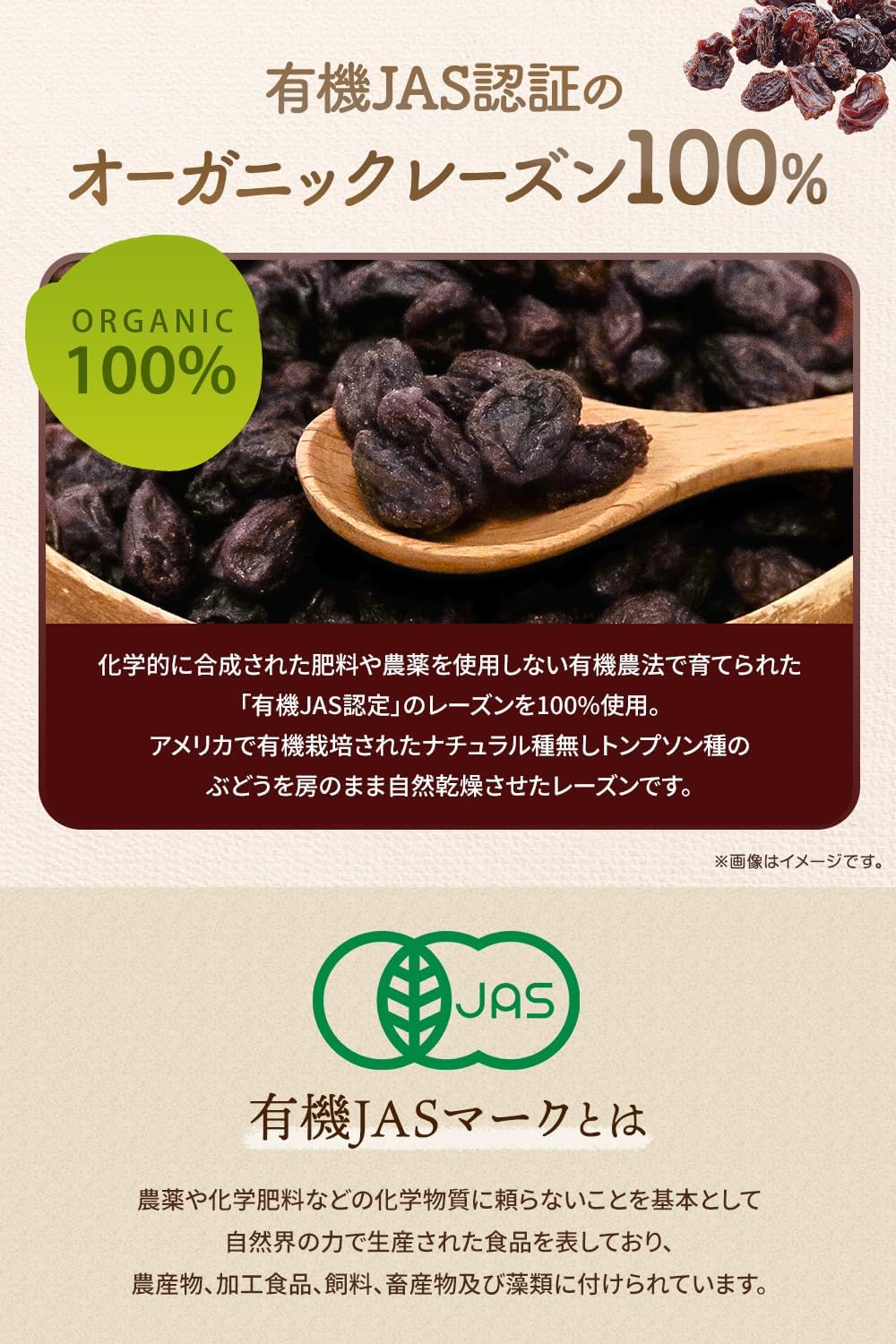 彩輪商店 レーズン オーガニック 有機JAS 干しぶどう 無添加 砂糖不使用 ノ - サムネイル3
